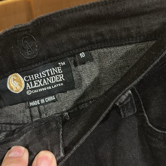 Vintage Christine Alexander Embellished Rhinestones Black Jeans - Picture 7 of 7